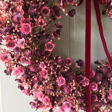 Load image into Gallery viewer, Mini Ruby Gypsophila Wreath - Field & Rose