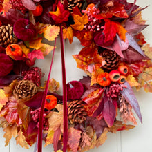 Load image into Gallery viewer, Velvet Pumpkins & Berries Wreath - Field & Rose