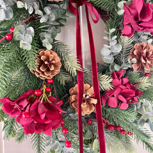 Load image into Gallery viewer, Mini Christmas Hydrangea Wreath