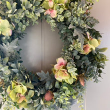 Load image into Gallery viewer, Hydrangea & Wildflowers Wreath