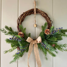 Load image into Gallery viewer, Rustic Christmas Bell Wreath