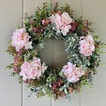 Load image into Gallery viewer, Pink Hydrangea Wreath