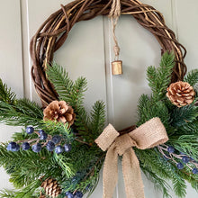 Load image into Gallery viewer, Rustic Christmas Bell Wreath