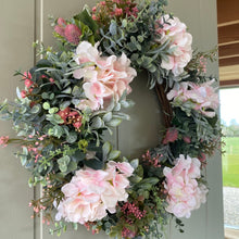 Load image into Gallery viewer, Pink Hydrangea Wreath