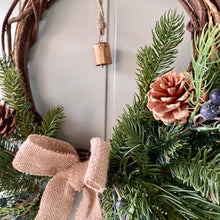 Load image into Gallery viewer, Rustic Christmas Bell Wreath