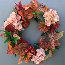 Load image into Gallery viewer, Autumn Hydrangea & Maple Leaf Wreath - Medium - Field & Rose