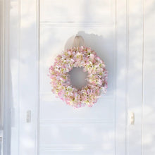 Load image into Gallery viewer, Silk Pink Hydrangea Wreath