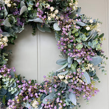 Load image into Gallery viewer, Lambs Ear & Wildflower Wreath - Large