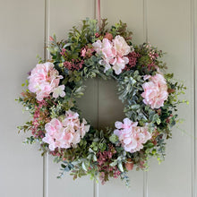 Load image into Gallery viewer, Pink Hydrangea Wreath
