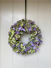 Load image into Gallery viewer, Silk Purple & Green Hydrangea Wreath - Field & Rose