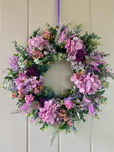 Load image into Gallery viewer, Wild Purple Hydrangea Wreath - Field & Rose