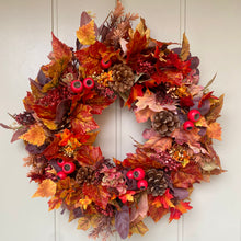 Load image into Gallery viewer, Autumn Leaves & Berries Wreath