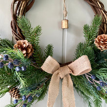 Load image into Gallery viewer, Rustic Christmas Bell Wreath