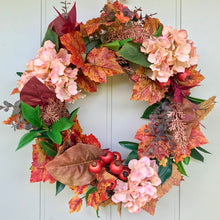 Load image into Gallery viewer, Autumn Hydrangea & Maple Leaf Wreath - Medium - Field & Rose