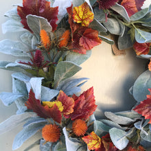 Load image into Gallery viewer, Lambs Ear & Autumn Leaf Wreath - Field & Rose