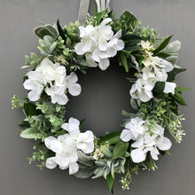 Load image into Gallery viewer, Hydrangea & Eucalyptus Wreath - Medium - Field & Rose