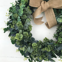 Load image into Gallery viewer, Eucalyptus Wreath with Hessian Bow - Field & Rose