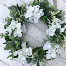 Load image into Gallery viewer, Hydrangea & Eucalyptus Wreath - Medium - Field & Rose