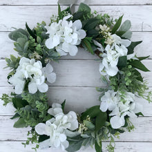 Load image into Gallery viewer, Hydrangea & Eucalyptus Wreath - Medium - Field & Rose