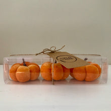 Load image into Gallery viewer, Velvet Pumpkins. Set of 3 velvet mini pumpkins. Field and Rose Ireland