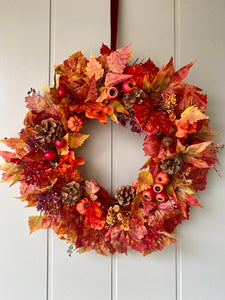 Autumn Leaves & Berries Wreath
