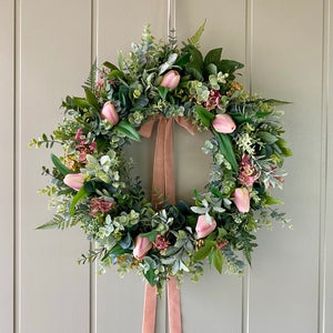 Blush Tulip Wreath - Field & Rose