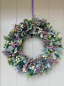 Lambs Ear & Wildflower Wreath - Large