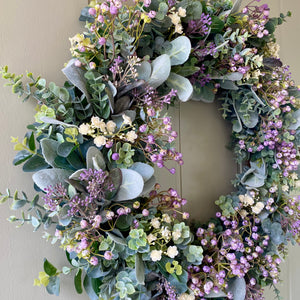 Lambs Ear & Wildflower Wreath - Large