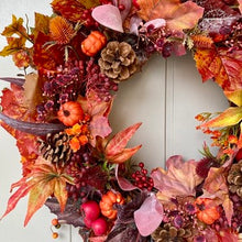 Load image into Gallery viewer, Autumn Leaves &amp; Berries Wreath
