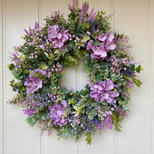 Load image into Gallery viewer, Wild Purple Hydrangea Wreath - Field &amp; Rose
