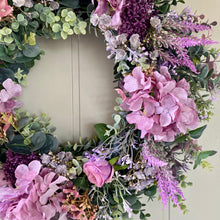 Load image into Gallery viewer, Wild Purple Hydrangea Wreath - Field &amp; Rose
