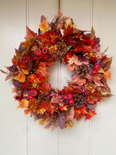 Load image into Gallery viewer, Autumn Leaves &amp; Berries Wreath
