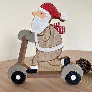 Wooden Santa on Scooter - Field & Rose