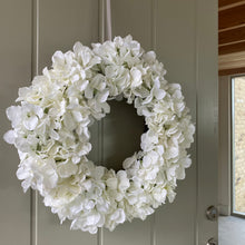 Load image into Gallery viewer, White Silk Hydrangea Wreath - Field &amp; Rose
