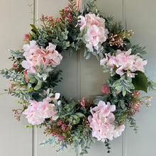 Load image into Gallery viewer, Pink Hydrangea Wreath
