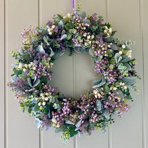 Lambs Ear & Wildflower Wreath - Large