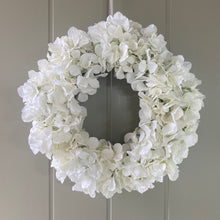 Load image into Gallery viewer, White Silk Hydrangea Wreath - Field &amp; Rose
