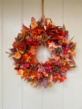 Load image into Gallery viewer, Autumn Leaves &amp; Berries Wreath
