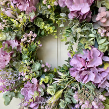 Load image into Gallery viewer, Wild Purple Hydrangea Wreath - Field &amp; Rose
