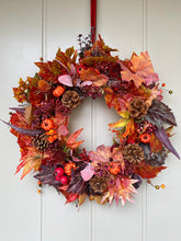 Load image into Gallery viewer, Autumn Leaves &amp; Berries Wreath
