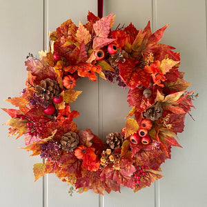 Autumn Leaves & Berries Wreath