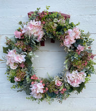 Load image into Gallery viewer, Pink Hydrangea Wreath - Large - Field &amp; Rose
