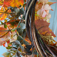 Load image into Gallery viewer, Autumn Hydrangea &amp; Pumpkin Wreath - Field &amp; Rose
