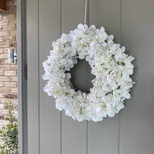 Load image into Gallery viewer, White Silk Hydrangea Wreath - Field &amp; Rose
