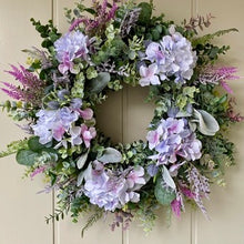 Load image into Gallery viewer, Blue Hydrangea Wreath - Field &amp; Rose
