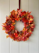 Load image into Gallery viewer, Autumn Leaves &amp; Berries Wreath
