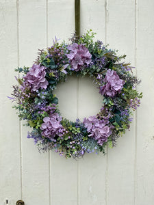 Purple Hydrangea & Wildflower Wreath - Large - Field & Rose