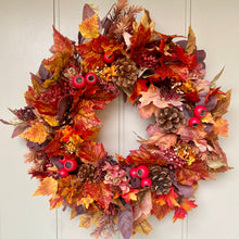 Load image into Gallery viewer, Autumn Leaves &amp; Berries Wreath
