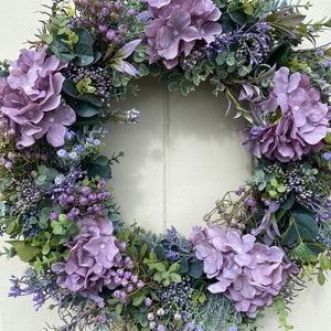 Purple Hydrangea & Wildflower Wreath - Large - Field & Rose