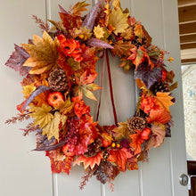 Load image into Gallery viewer, Autumn Maple Leaves Wreath - Large - Field &amp; Rose
